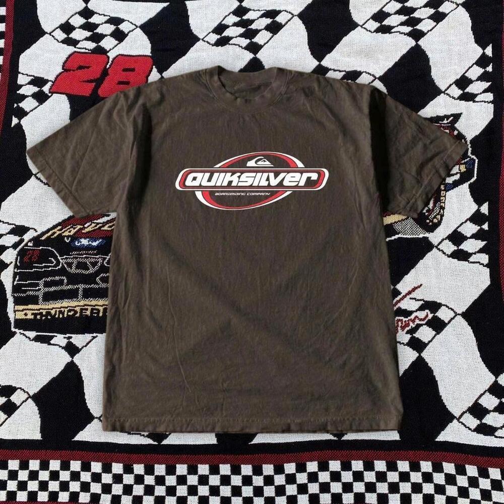 Quiksilver Brown And Red Surfing T Shirt